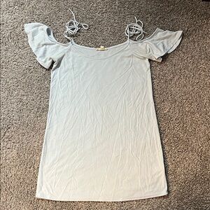 La Hearts White Off-Shoulder Mini Dress